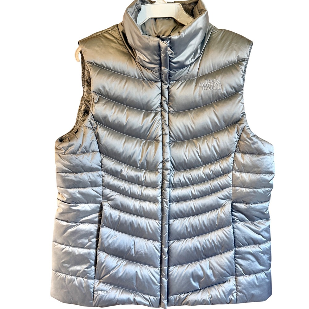 The North Face Womens Aconcagua 550 Down Puffer Vest Silver Metallic Large - Picture 2 of 9